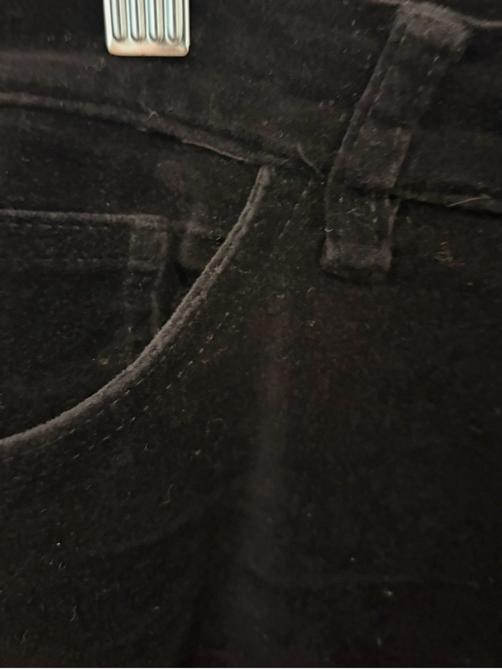 Lauren Ralph Lauren Black Velvet Pants 5 Pockets Straight Leg - Picture 3 of 6